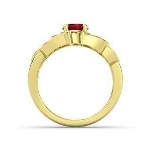 Anillo Vintage Tradicional Hecho a Mano con Rubí Rojo Natural de Corte Redondo y Diamantes en Oro Amarillo Sólido de 14K, Anillo de Joyería Fina con Diamante de Laboratorio - Product Image 4