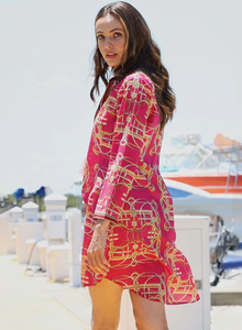 Nueva llegada mujeres moda casa casual estampado floral manga larga casual estampado túnica top - Product Image 5