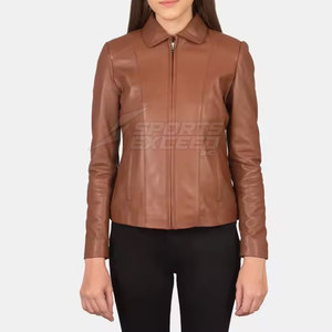 Chaquetas de Cuero para Mujer a Precio Económico, Nueva Llegada, Tejido de Punto Largo, Color Personalizado, Diseño Personalizado, Alta Calidad - Product Image 2