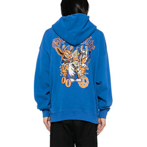 Alta calidad invierno ácido lavado desgastado polar 100% algodón Hip Hop Streetwear Sudadera con capucha hombres venta al por mayor Logo cremallera frontal - Product Image 3