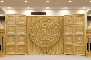 Estatua de Ganesha dorada moderna para configuración de escenario de boda precio de fábrica gran decoración de ambiente indio recién llegado al Reino Unido - Product Image 2