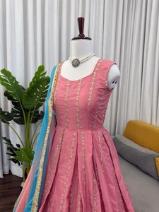 Introducing Our Best-selling Georgette Silk Heavy Embroidery Valentine's Day Special Regular Length Anarkali Salwar for Party - Product Image 5