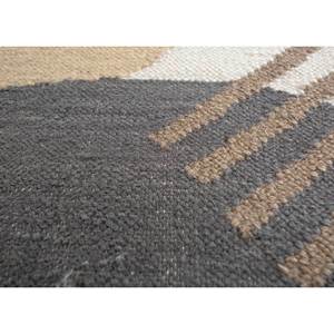 พรมขนสัตว์ทอมือลายตารางสีงาช้าง รุ่น ADWP-13030 สำหรับห้องนั่งเล่นวัยรุ่น ห้องนอน ลายกราฟิกนามธรรม พรมปูพื้นห้องโถงรูปสี่เหลี่ยมผืนผ้า - Product Image 3