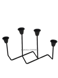 Single <b>Candlestick</b> <b>Holder</b> For Christmas Metal Candle Stand Home Decoration Premium Quality Luxury Metal Candle Stand Black - Product Image 4