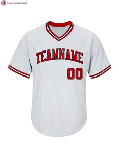 Uniformes de baseball personnalisés Offre Spéciale et maillots de baseball par sublimation maillots de baseball à fines rayures rouges de haute qualité - Product Image 4