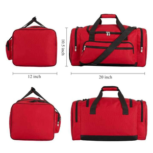Bolsa de Lona Oxford Roja con Múltiples Compartimentos, Cierre de Cremallera, Asa Superior, Forma Rectangular, Gran Capacidad, Bolsa de Viaje Deportiva - Product Image 3