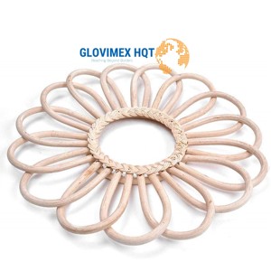 Hot New Durable Light Décoratif Bambou Rotin Miroirs Muraux Cadre Tissé À La Main pour Chambre Salle De Bains Design Rustique pour Un Usage Domestique - Product Image 3