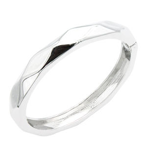 Bracciale Rigido Placcato Oro con Design Geometrico, Gioiello Unisex per Uso Quotidiano - Product Image 1