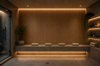 Panel Akustik Kayu VIMACOUSTIC MDF Berlubang Berpori Penyerapan Suara Sangat Efektif Dinding & Plafon Ruang Modern 0.9 NRC