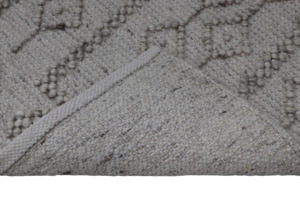 Mezcla de lana de algodón tejida a mano patrón de diamante geométrico gris suave Reversible grueso escandinavo Boho piso alfombra alfombras conjuntos - Product Image 5