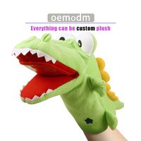Petits jouets d'animaux en peluche géants personnalisés marionnette à main de dinosaure fabricants de jouets de marionnettes de dragon en peluche personnalisés