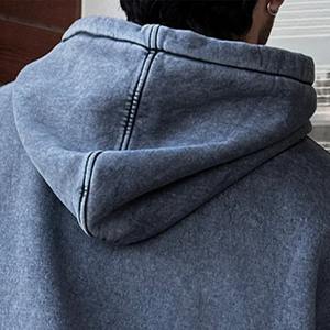 เสื้อมีฮู้ดผ้าฟลีซสำหรับผู้ชายใหม่, เสื้อฮู้ดแบบสวมหัวน้ำหนักมากผ้าฝ้าย100% กันหลุดขนาดพลัสไซส์ - Product Image 5