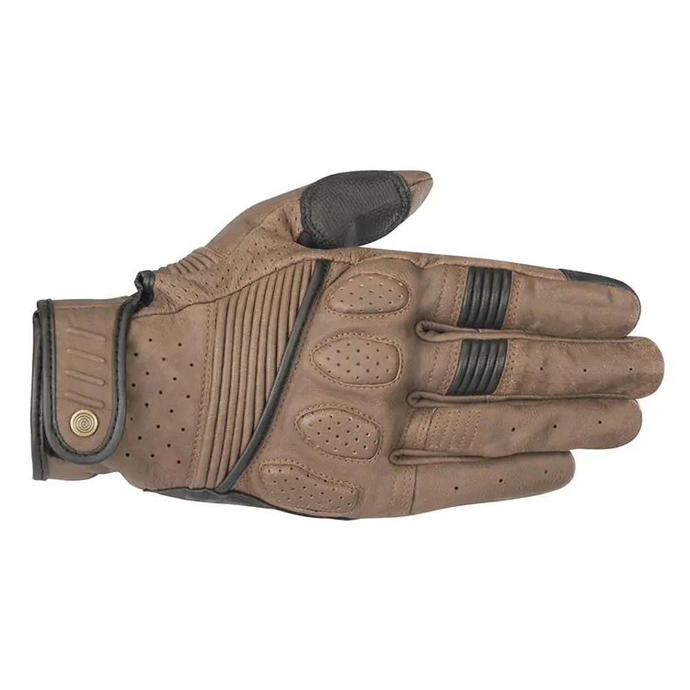 Bruin Touchscreen Echt Lederen Motorhandschoenen Voor Heren Carbon Fiber Knokkel Beschermende Handschoenen