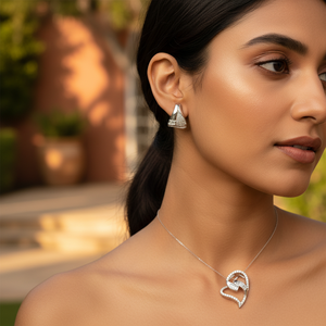 Ensemble de boucles d'oreilles et bague en argent 925 avec zircon en forme de cœur pour femme, bijoux de luxe pour mariage, tendance, micro-sertissage taille baguette - Product Image 2