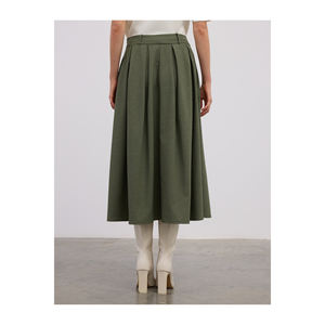 Jupe midi plissée en mélange de viscose douce - Product Image 3