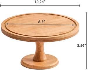 Supports à gâteaux de 10 pouces Support à cupcakes en bois Support à dessert rond Plaque d'affichage à dessert pour gâteau Plateau de service pour les fêtes d'anniversaire - Product Image 2