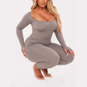 Mono de yoga para gimnasio OEM al por mayor para mujer, ropa informal sostenible, mono de yoga anti pilling de material suave con logotipo personalizado - Product Image 4