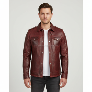 แจ็คเก็ตหนังวัวแท้สำหรับทุกเพศแจ็คเก็ตหนังแกะแกะลำลองสไตล์บอมเบอร์แจ็คเก็ตมีสินค้าพร้อมส่ง - Product Image 3