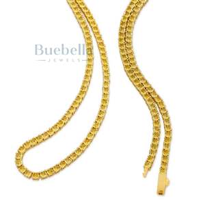 Venta caliente 925 Plata Rosa chapado en oro 4mm moissanita diamante Rosa Cadena de tenis para hombres y mujeres - Product Image 2