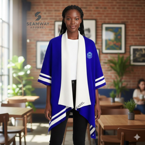 Zeta Phi Beta Sorority Cape Shawl Women <b>Poncho</b> Wrap Casual Embroidered <b>Wool</b> Shoulder Cape Wrap Greek Cloak Draped Shawl - Product Image 5
