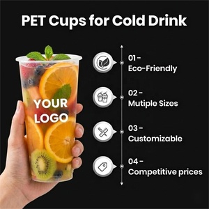 Vasos de Plástico Desechables con Tapa <span class=keywords><strong>y</strong></span> Logotipo Personalizado, Vasos de PET para Café Helado Matcha para Llevar - Product Image 5
