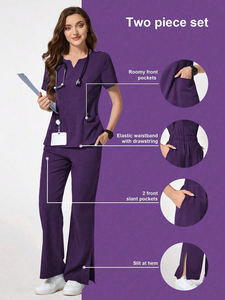 Uniformes médicos personalizados Proveedor OEM Bangladesh Enfermera Scrubs Unisex Hospital Wear Doctor Ropa Cuidado DE LA SALUD Vestido Exportaciones - Product Image 4