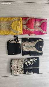 ชุดสلوارผ้าชีนอนเนื้อหนาพิเศษสำหรับเทศกาลอีด พร้อมงานปัก  ช้อปปิ้งออนไลน์ในอินเดีย ราคาถูกที่สุด ผู้ผลิตแฟชั่นสำหรับผู้หญิง - Product Image 5