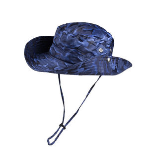 Chapeau seau personnalisé pour hommes Colorblock avec grand large bord en tissu de nylon Casquette de pêche en plein air - Product Image 4