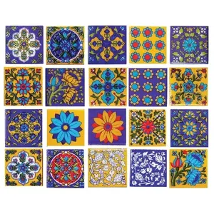 Juego de azulejos de pared y suelo de porcelana esmaltada de 2 pulgadas hechos a mano de 20 para uso en interiores Diseño elegante - Product Image 1