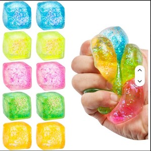 Cube anti-stress en silicone souple, balles anti-stress en forme de glaçon, jouets sensoriels à presser, mini-squishies pour enfants, adolescents et adultes, soulagement du stress - Product Image 2
