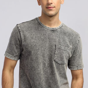 Heavy Batik Wash To Do Old Color sólido Camiseta de manga corta Trend High Street Style OVERSIZE Hombro suelto Media manga Hombre - Product Image 5