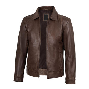 Nueva moda 2025 motocicleta recortada chaqueta bordado estampado Zip up Streetwear motocicleta chaqueta de cuero para hombres - Product Image 2