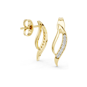 Pendientes de Diseño con Diamantes de Laboratorio de 0.14 CT, Claridad VVSVS EF, Oro de 18KT, 14KT, 10KT y Plata 925, Oro Rosa, Amarillo y Blanco - Product Image 3