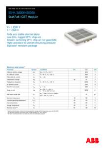 Módulo IGBT Hitachi Energy 5SNA 2000K450300 StakPak 4500V 1300A HVDC para aplicaciones de potencia pulsada y disyuntores FACTS - Product Image 2