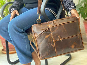 Real Handmade Crunch Leather Office Use Messenger <b>Bag</b> <b>Laptop</b> Leather <b>Bags</b> Leather Men Briefcase Crunch <b>Slim</b> Briefcase - Product Image 5