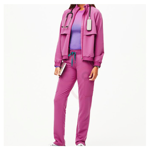 Chaqueta de moda con logotipo personalizado gratis, venta al por mayor, trajes de limpieza, Spandex, poliéster, Jogger, ropa de enfermería, uniformes médicos - Product Image 1