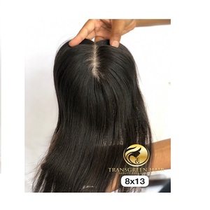 Mujeres recto Topper 8x13 Color Natural venta al por mayor Raw Indian Temple Remy Virgen cutícula alineada extensión de cabello humano peruano - Product Image 1