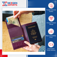 Porte-passeport et porte-cartes de qualité supérieure, fait main, en similicuir de luxe, avec blocage RFID, fermeture à rabat, personnalisable, vente en gros
