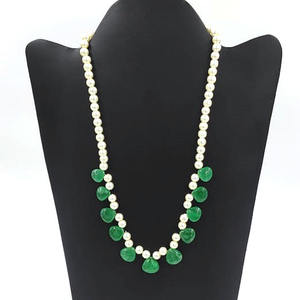 Collar de cuentas de perlas de ónix verde para mujer, gargantilla de cuentas hechas a mano Bohemia, collar de la suerte, cuentas coloridas, joyería de playa para mujer - Product Image 1