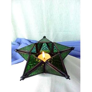 <b>Glass</b> Candle <b>Holder</b> Home Decor Metal <b>Holder</b> Wedding Handmade Green Star <b>Tealight</b> <b>Holder</b> for Home Decoration - Product Image 1
