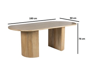 Hiện đại rắn gỗ giữa thế kỷ phong cách gõ xuống bàn ăn với cơ sở gỗ và kết thúc tự nhiên - Product Image 5