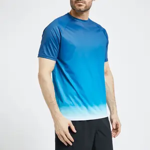 Custom Quick Dry Lightweight Breathable Colorful Ombre Sports T-Shirt Gym Oversized Tshirt