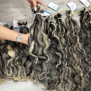 100% extensions de cheveux crus à trame ondulée naturelle de haute qualité trame à Double tirage couleur de piano de cheveux vietnamiens prêt à expédier - Product Image 3