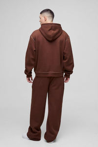 Ensemble de survêtement pour homme de haute qualité, design personnalisé, marron, motif uni, pour la saison hivernale, fabriqué au Pakistan, prix de gros, tenue coordonnée - Product Image 2