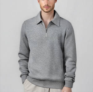 Nueva Llegada, Sudadera Estilo Polo con Media Cremallera para Hombre, Diseño Jacquard, 100% Algodón, Camisetas Polo para Hombre al por Mayor - Product Image 4