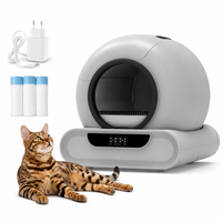 Bac à litière pour chat automatique, rond, auto-nettoyant, électrique, avec capteur intelligent, grand modèle, application WiFi