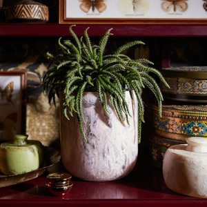 แจกันดอกไม้เรซิ่นดีไซน์ไดโนเสาร์แบบนอร์ดิกหรูหรารูปทรงและขนาดที่กำหนดเองทำด้วยมือด้วยสีแดงจาก Faizacraft - Product Image 2