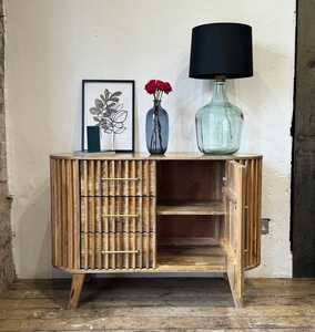 Buffet moderne Els avec bois de manguier massif polyvalent pour salon, salle à manger, salle de bain, chambre à coucher, hôtel - Product Image 2