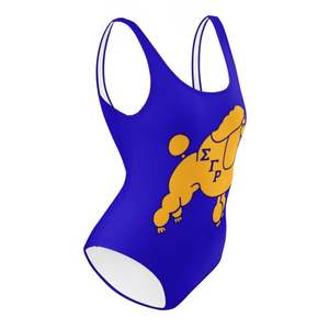 Sigma Gamma Rho Poodle Maillot de bain une pièce HBCU Vêtements de sororité grecque 82 Polyester 18 Spandex Résistant au chlore 4-Way Stretch - Product Image 5