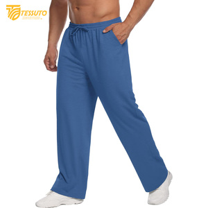 Pantalones deportivos ligeros para hombre con malla inferior abierta y bolsillos con cremallera Pantalones de chándal holgados - Product Image 1